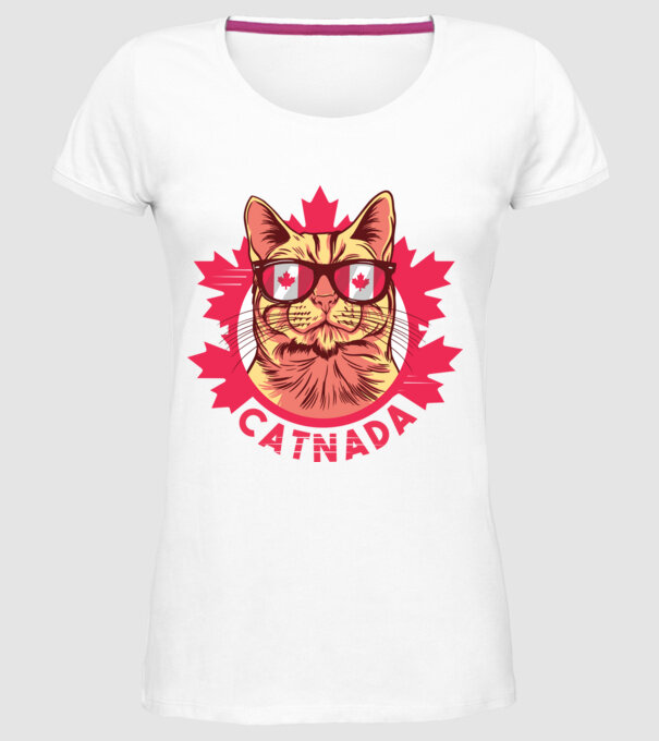 Catnada model alb pe tricou