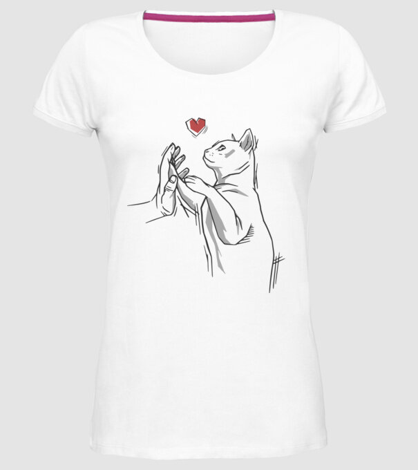Prietenie Pisică Cal model alb pe tricou