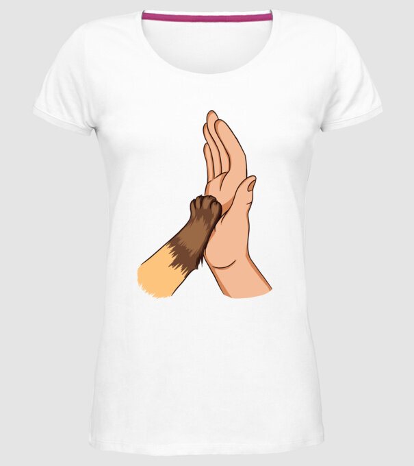 Labă de Pisică model alb pe tricou