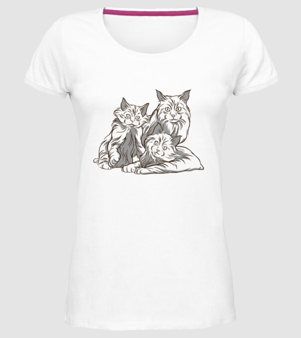 Pisicuțe model alb pe tricou