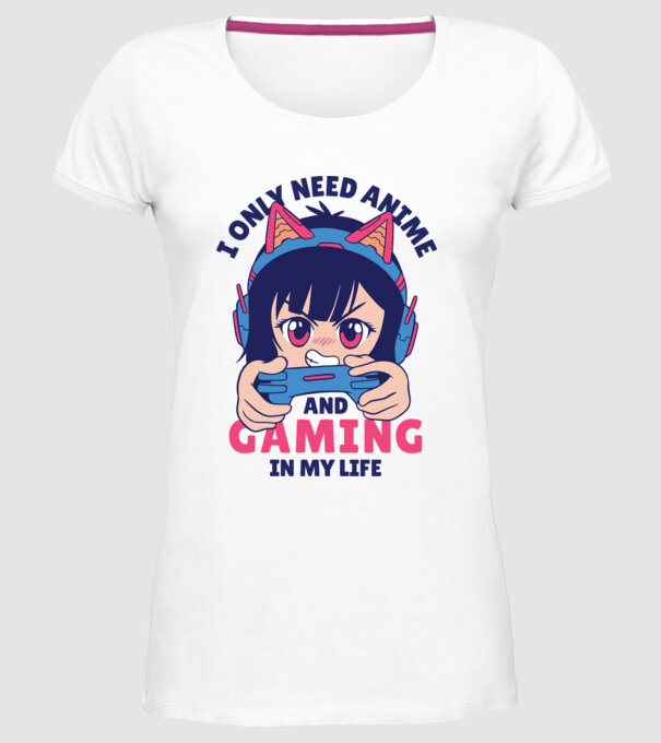 Am nevoie doar de Anime și Jocuri model alb pe tricou