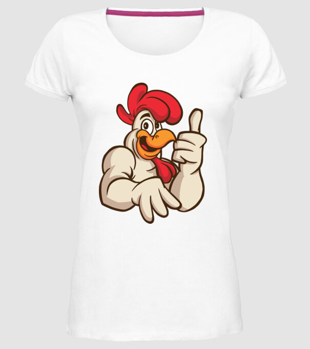 Pui model alb pe tricou