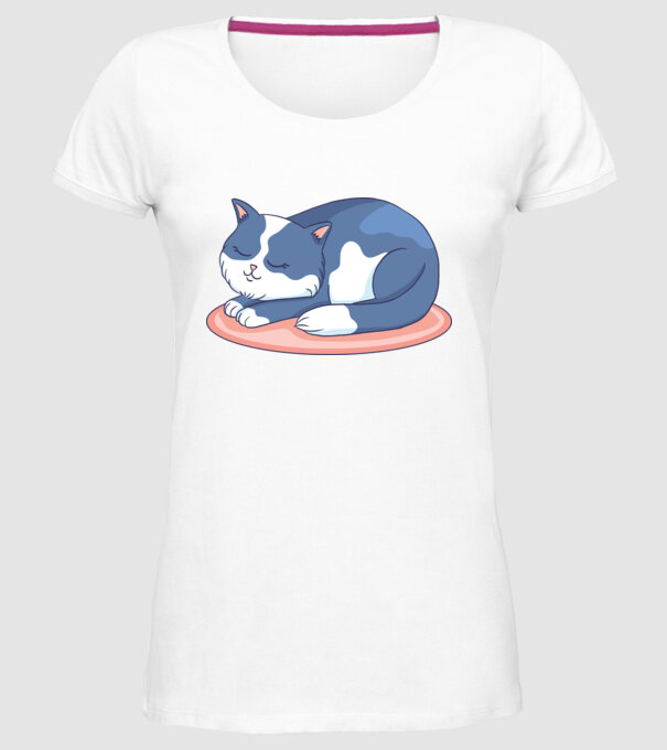 Pisicuță drăguță model alb pe tricou