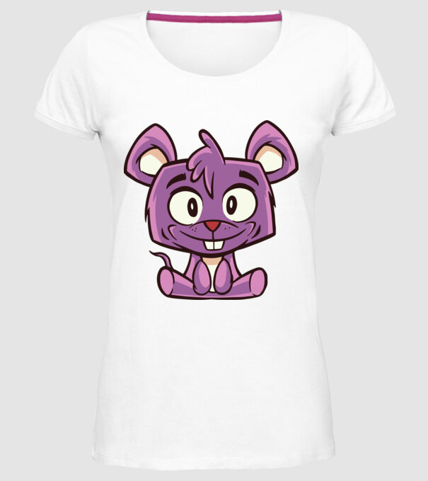 Șoarece drăguț model alb pe tricou
