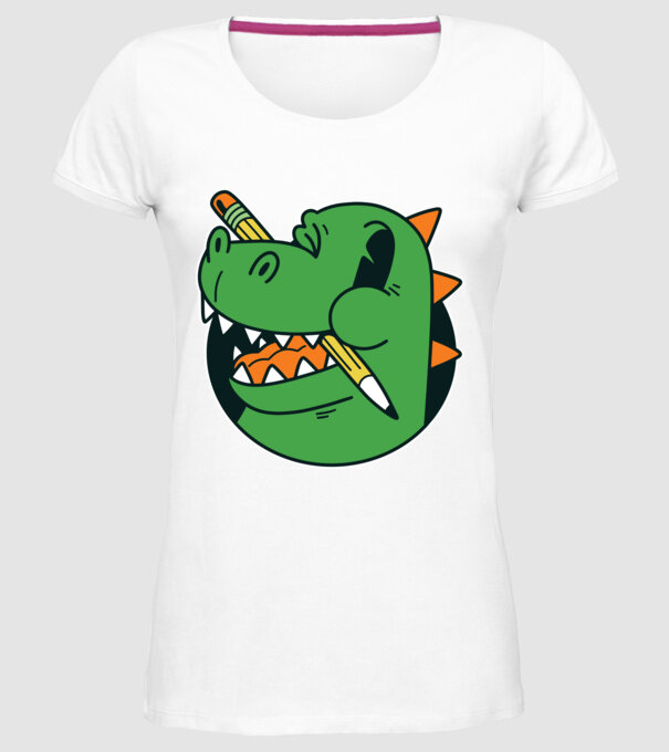 Elev Dinozaur drăguț model alb pe tricou