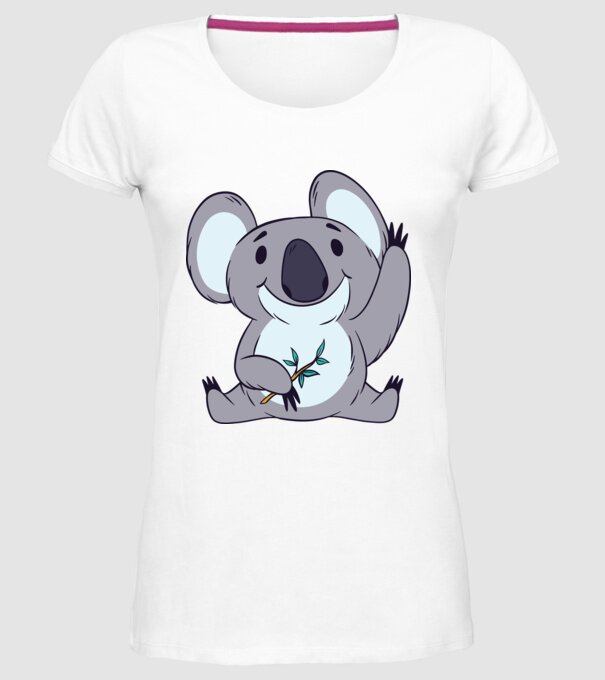 Koala drăguț model alb pe tricou