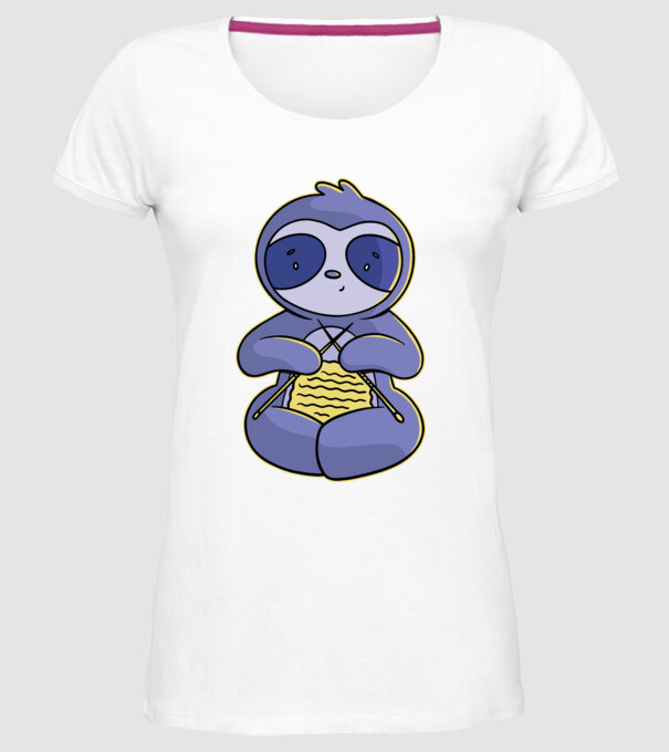 Leneș drăguț tricotând model alb pe tricou