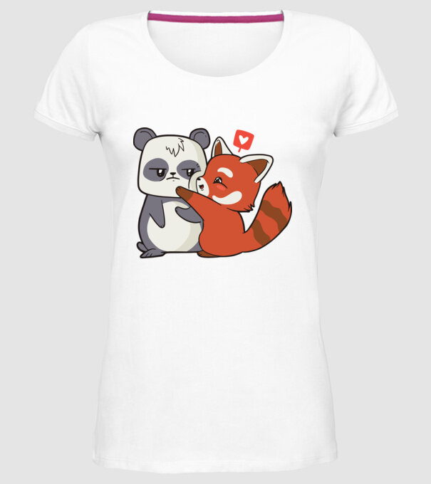 Panda drăguț Dragoste model alb pe tricou