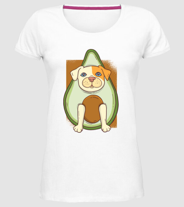 Pitbull Drăguț Avocado model alb pe tricou
