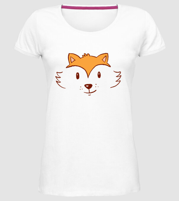 Cap de vulpe drăguț model alb pe tricou