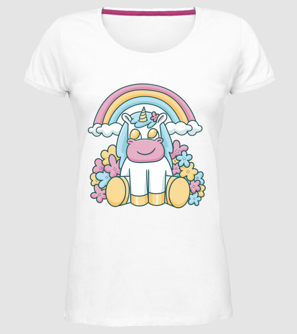 Unicorn drăguț model alb pe tricou
