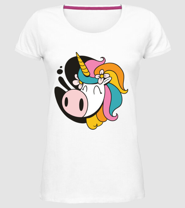 Unicorn drăguț model alb pe tricou