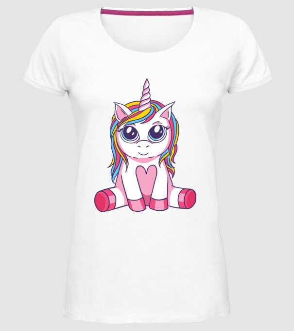 Unicorn drăguț model alb pe tricou