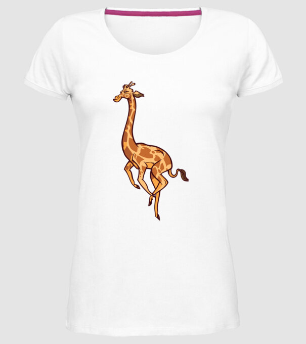 Girafă drăguță model alb pe tricou