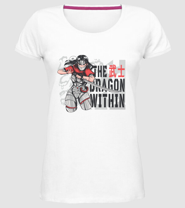 Cyborg Ninja fată Anime model alb pe tricou