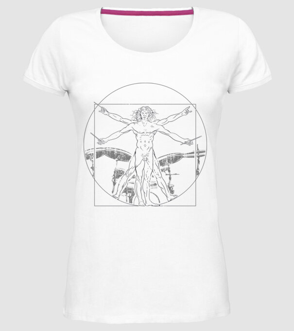 Da Vinci tobe model alb pe tricou