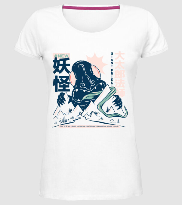 Daidarabotchi Yokai Anime model alb pe tricou