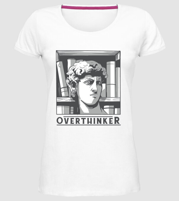 Statuia lui David model alb pe tricou