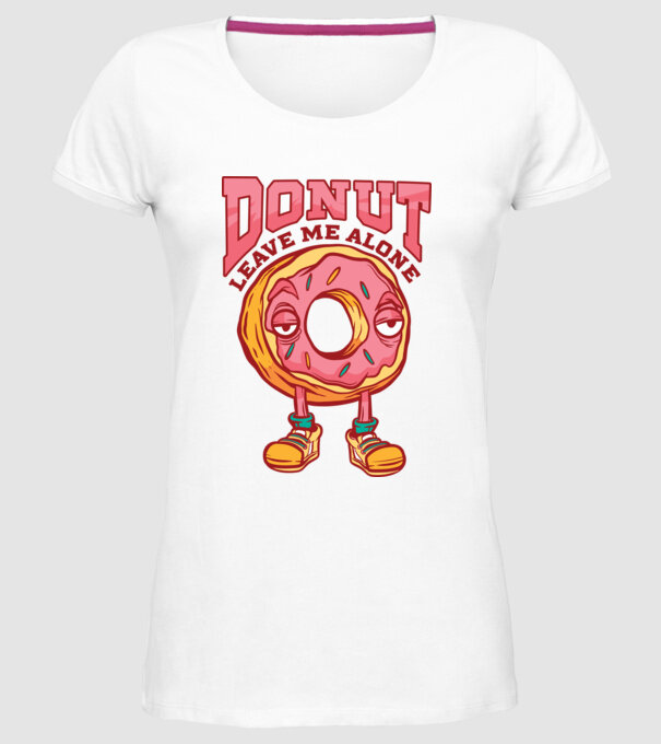 Donut leave me alone model alb pe tricou