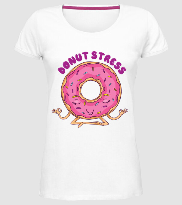 Donut Stress Gogoașă model alb pe tricou
