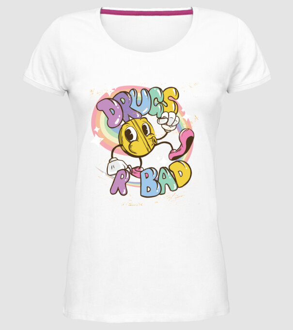 Drugs are Bad - Drogurile sunt rele pentru prevenire model alb pe tricou