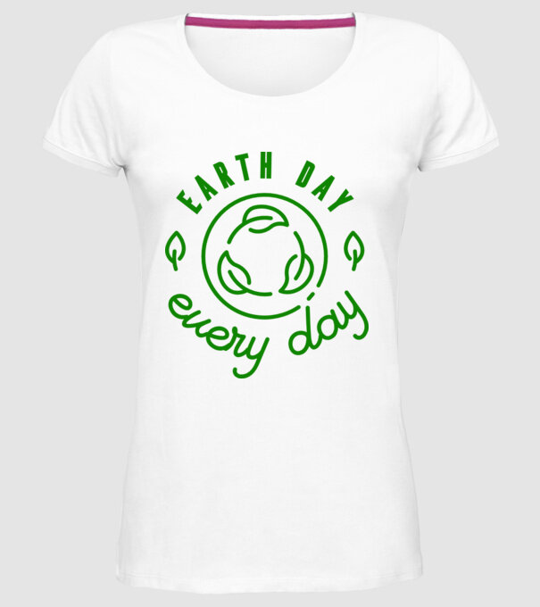 Earth Day Every Day - Ziua Pământului model alb pe tricou