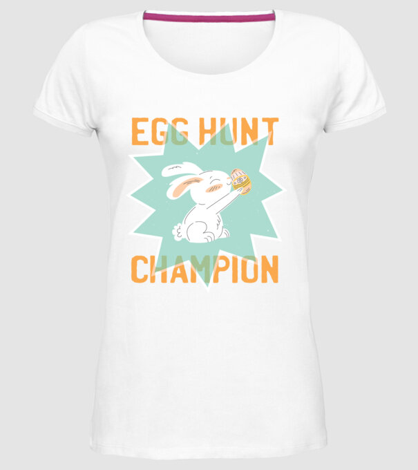 Egg Hunt Champion Campion la vânătoare de ouă model alb pe tricou