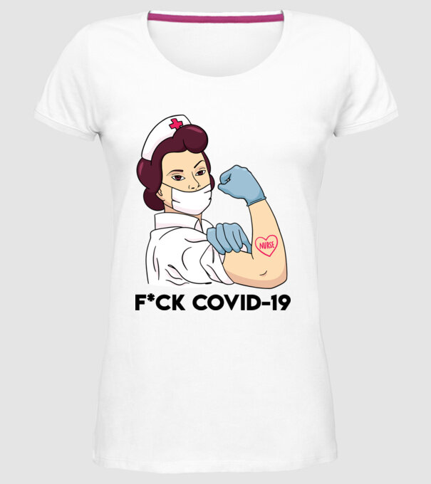 FCK Covid-19 Coronavirus model alb pe tricou