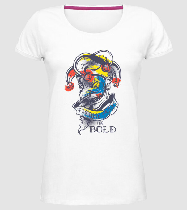 Fortune favours the Bold model alb pe tricou