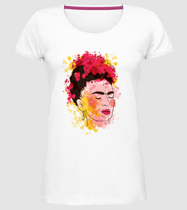 Frida Kahlo model alb pe tricou