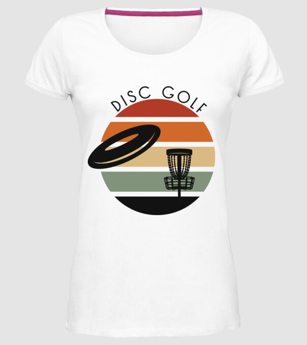 Frizbi Golf model alb pe tricou