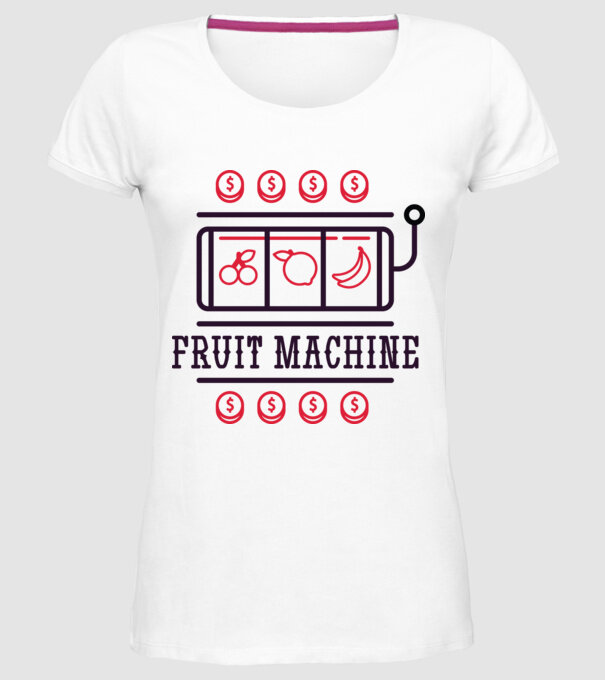 Fruit Machine Slot Machine model alb pe tricou