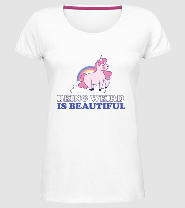 A fi ciudat este minunat Unicorn model alb pe tricou