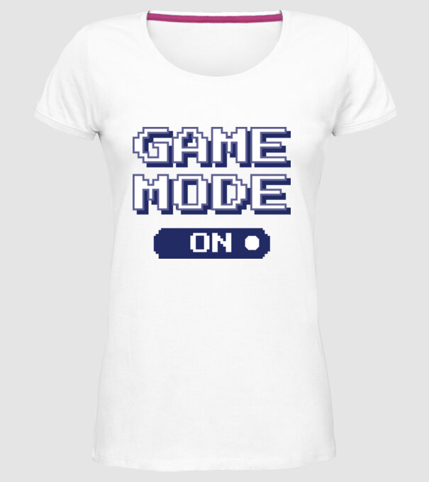 Game mode on Gamer pixel model alb pe tricou