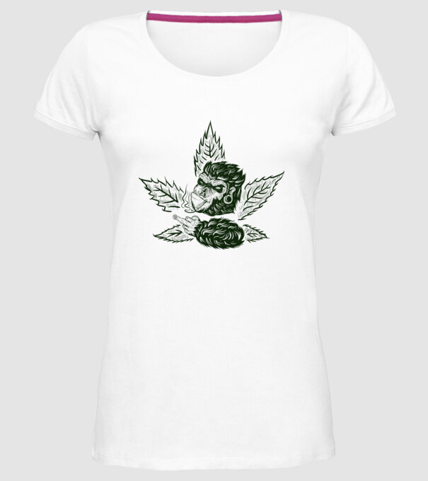 GORILĂ cannabis model alb pe tricou
