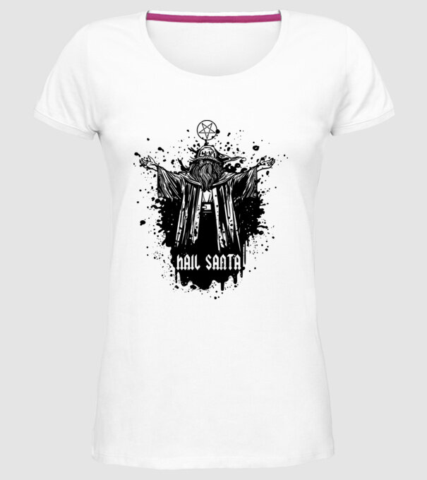 Hail Santa model alb pe tricou