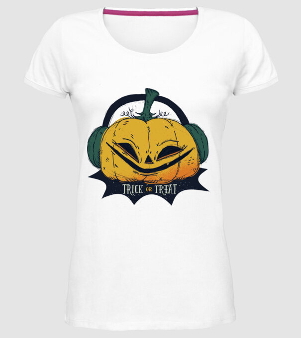 Dovleac Halloween model alb pe tricou