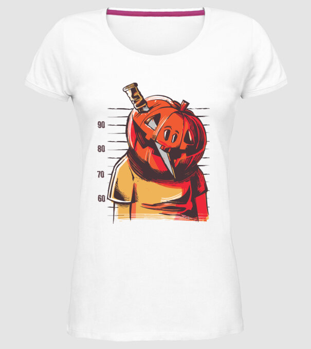 Halloween cap de dovleac închisoare model alb pe tricou