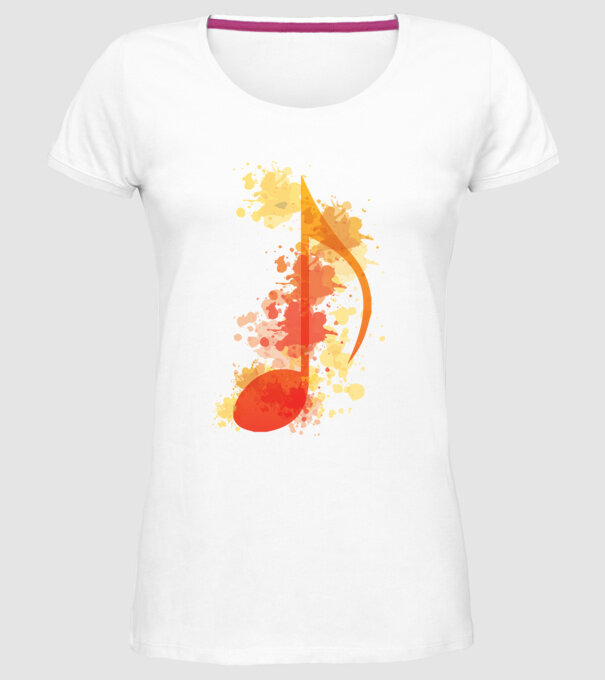 Notă muzicală model alb pe tricou