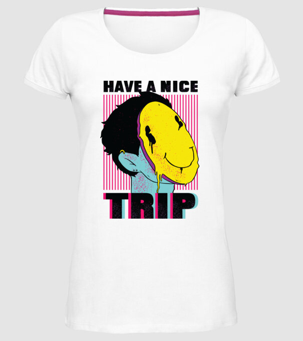Have a nice Trip model alb pe tricou