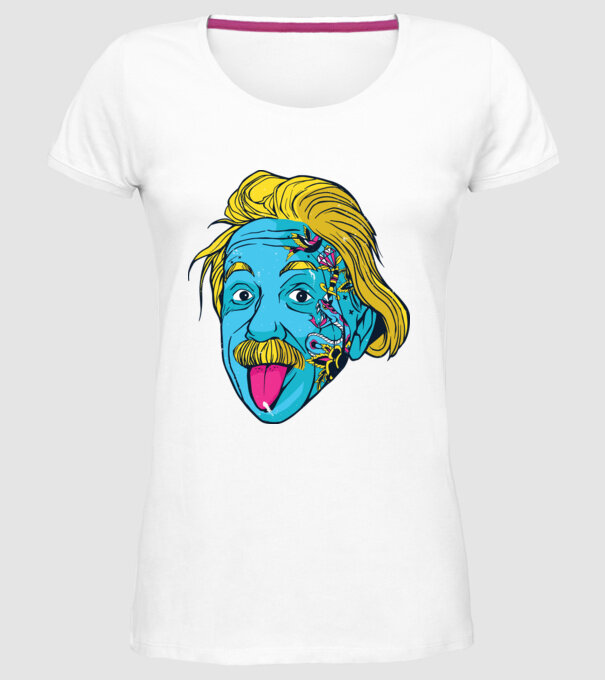 Hippy Albert Einstein model alb pe tricou