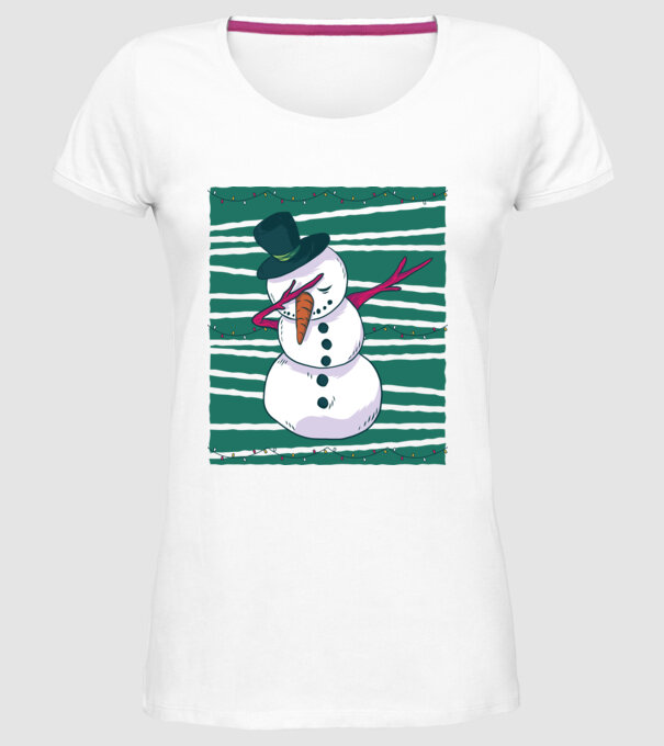Om de zăpadă DAB Crăciun model alb pe tricou