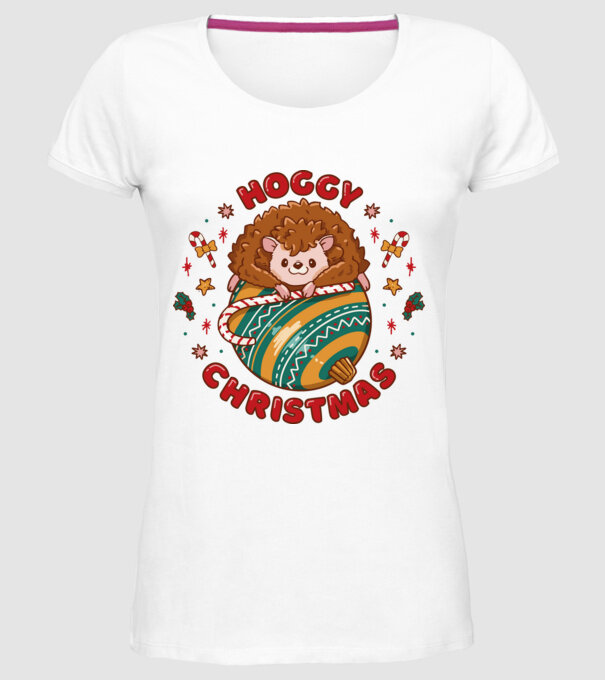 Hoggy Christmas Crăciun cu Arici model alb pe tricou