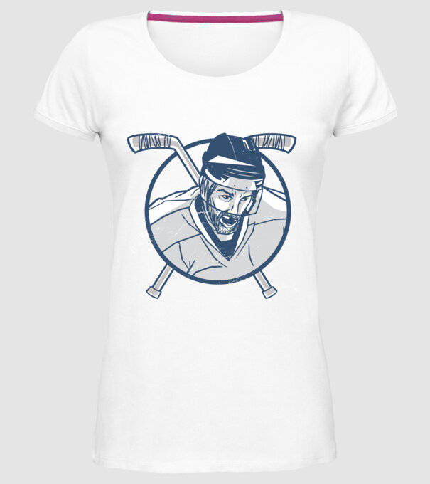 Hochei Jucător Hochei de gheață model alb pe tricou