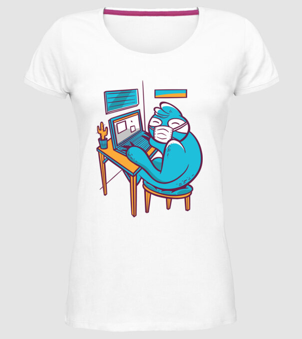 Leneș Home Office model alb pe tricou