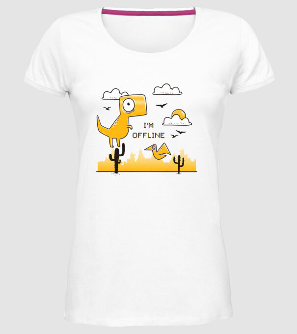 'I''m Offline tricou amuzant' model alb pe tricou