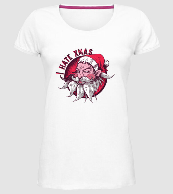 I Hate Xmas model alb pe tricou