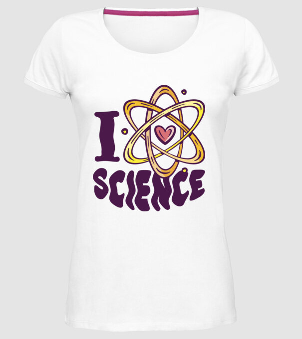 I Love Science știință model alb pe tricou