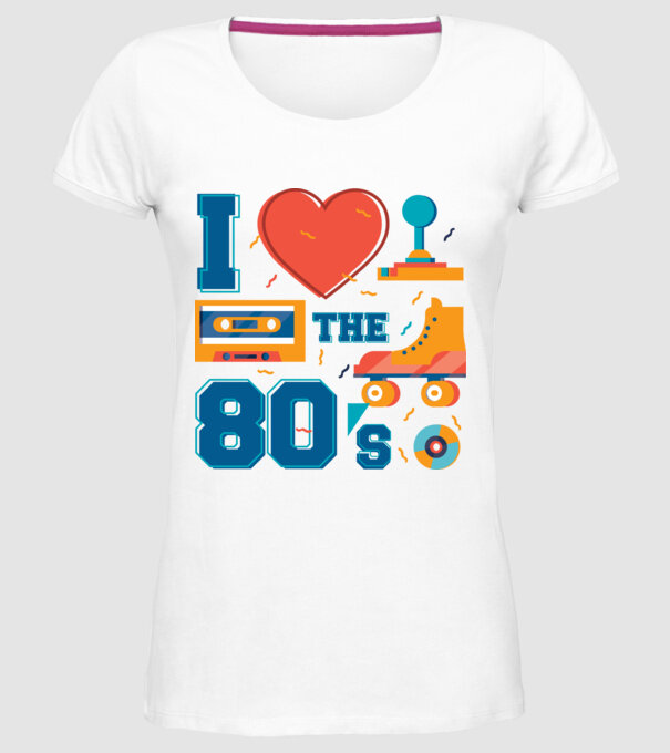 'I love the 80s - Iubesc anii ''80' model alb pe tricou