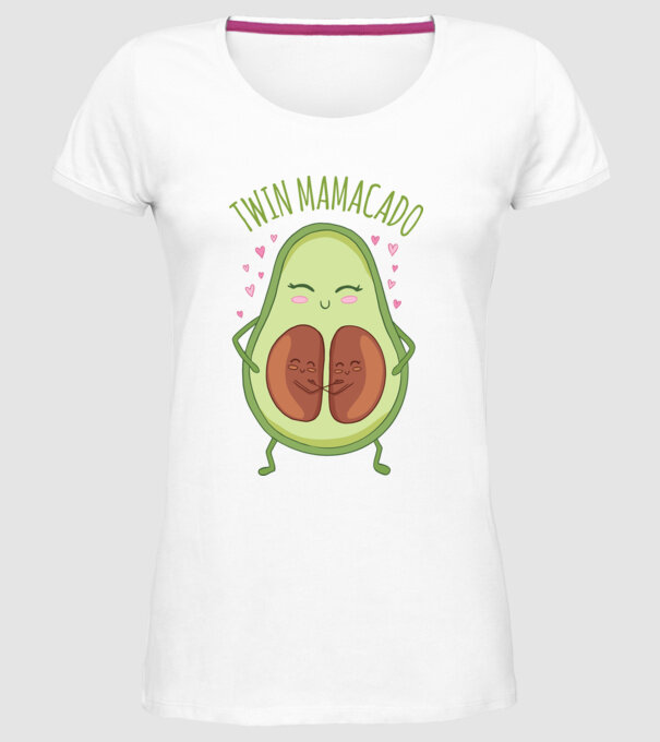 Gemeni Mamacado model alb pe tricou
